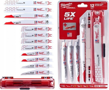 Zestaw brzeszczotów do piły szablastej MILWAUKEE 12 szt.