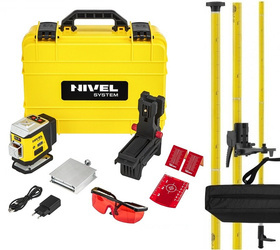 Laser krzyżowy NIVEL SYSTEM CL3R  Czerwony + Tyczka + Darmowa DOSTAWA