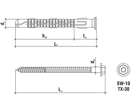 Kołek ramowy rozporowy WKRĘT-MET 8x140 KPS FAST 50szt