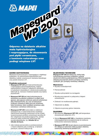MATA HYDROIZOLACYJNA MAPEI MAPEGUARD WP 200 1m2