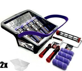 ZESTAW BLUE DOLPHIN WAŁEK SPINNER 25cm 9mm 4szt + WAŁEK SPINNER 10cm 9mm 2szt + UCHWYT ROLLER 25cm + UCHWYT ROLLER 10cm + WIADRO BARRACUDA