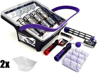 ZESTAW BLUE DOLPHIN WAŁEK KILLER 25cm 9mm 4szt + WAŁEK KILLER 10cm 9mm 4szt + UCHWYT ROTACYJNY 25cm + UCHWYT ROLLER 10cm + WIADRO BARRACUDA