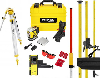 Laser krzyżowy NIVEL SYSTEM CL3R  Czerwony + Czujnik + Statyw + Łata + Tyczka + Darmowa DOSTAWA