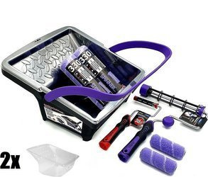 ZESTAW BLUE DOLPHIN WAŁEK SPINNER 25cm 13mm 2szt + WAŁEK SPINNER 10cm 9mm 2szt + UCHWYT ROTACYJNY 25cm + UCHWYT ROLLER 10cm + WIADRO BARRACUDA