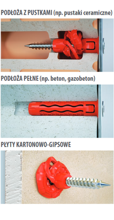 Kołek uniwersalny WKRĘT-MET 10x50 z wkrętem z łbem stożkowym 6x60 50szt