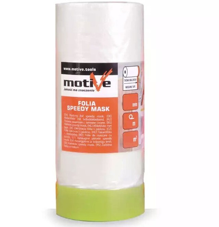 FOLIA MALARSKA Z TAŚMĄ 25mm Antychlap 30cm x 33m MOTIVE
