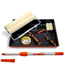 - ZESTAW SZEROKI MOTIVE WAŁEK MOHAIR 40cm 4mm 2szt / 10cm 2szt  + UCHWYT 2szt + KUWETA + WKŁAD 2szt + TAŚMA + KIJ 55cm