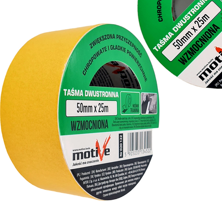 TAŚMA DWUSTRONNA TKANINOWA CARPET TAPE 50 mm x 25 m MOTIVE