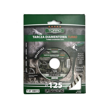 Tarcza diamentowa Turbo TORRO SILVER 125x22,23