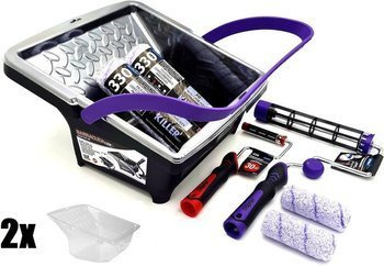 ZESTAW BLUE DOLPHIN WAŁEK KILLER 25cm 13mm 2szt + WAŁEK KILLER 10cm 13mm 2szt + UCHWYT ROTACYJNY 25cm + UCHWYT ROLLER 10cm + WIADRO BARRACUDA