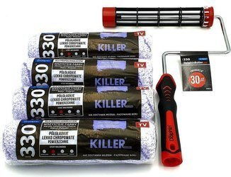 ZESTAW BLUE DOLPHIN WAŁEK SERIA 330 KILLER 25cm 13mm 4szt + UCHWYT ROLLER 25CM