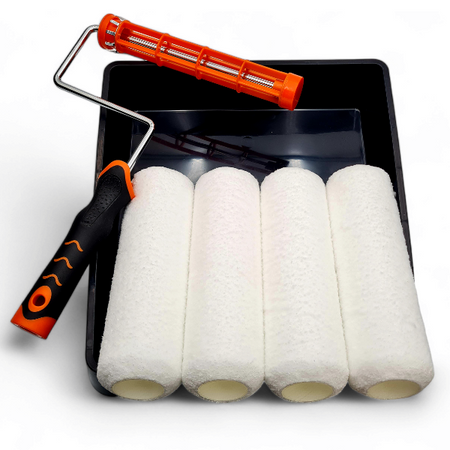 - ZESTAW MOTIVE V-PRO WAŁEK WHITE FIBRA 23cm 14mm 4szt + UCHWYT 23cm + KUWETA