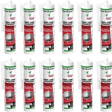 12szt DEN BRAVEN FAST AKRYL SZPACHLOWY BIAŁY LEKKI 280ml