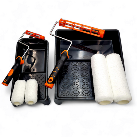 - ZESTAW MOTIVE V-PRO WAŁEK WHITE FIBRA 23cm 14mm 2szt + 10cm 2szt + 2x UCHWYT + 2x KUWETA