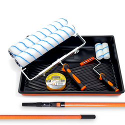 - ZESTAW SZEROKI MOTIVE WAŁEK NYLON 40cm 11mm 2szt / 10cm 2szt  + UCHWYT 2szt + KUWETA + WKŁAD 2szt + TAŚMA + KIJ 80cm