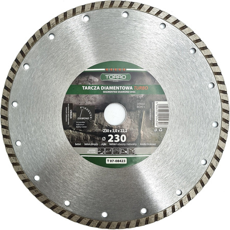 Tarcza diamentowa Turbo TORRO SILVER 230x22,23