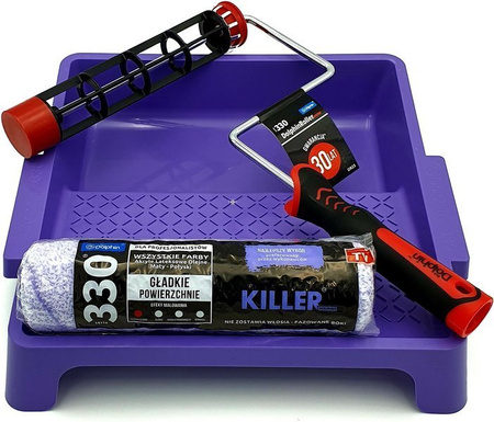 ZESTAW BLUE DOLPHIN WAŁEK SERIA 330 KILLER 25cm 9mm + UCHWYT ROLLER 25CM + DUŻA KUWETA