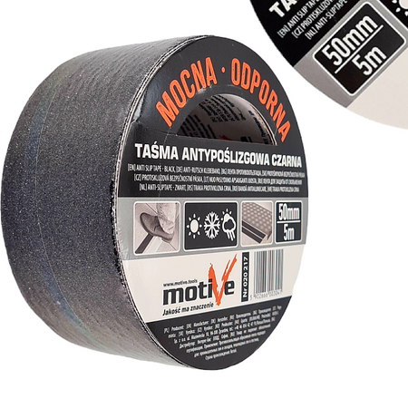TAŚMA ANTYPOŚLIZGOWA SCHODOWA CZARNA 50 mm x 5 m MOTIVE