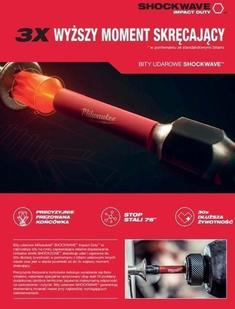 Bit udarowy MILWAUKEE SHOCKWAVE IMPACT DUTY TORX 25mm TX15 25szt