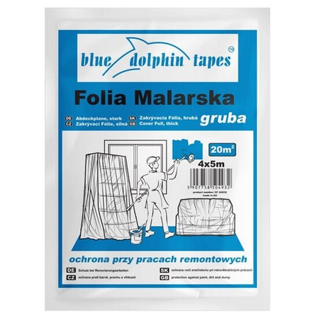 FOLIA MALARSKA OCHRONNA GRUBA BLUE DOLPHIN 4m x 5m 20m2