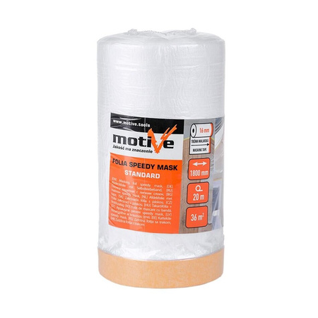 FOLIA MALARSKA Z TAŚMĄ 16mm Antychlap 180cm x 20m MOTIVE