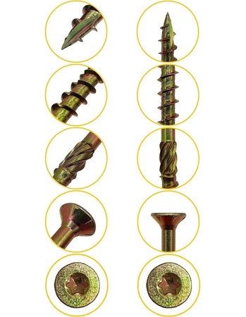 WKRĘTY CIESIELSKIE 8x80 TORX ŁEB STOŻKOWY 50szt