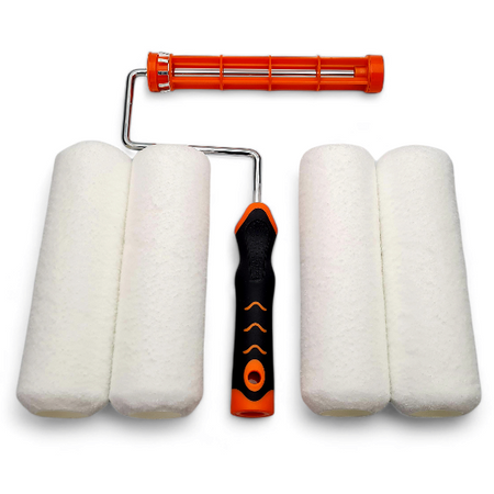- ZESTAW MOTIVE V-PRO WAŁEK WHITE FIBRA 23cm 14mm 4szt + UCHWYT 23cm