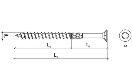 WKRĘTY CIESIELSKIE 3,5x40 TORX ŁEB STOŻKOWY 500szt