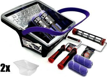 ZESTAW BLUE DOLPHIN WAŁEK SPINNER 25cm 9mm 2szt + WAŁEK SPINNER 10cm 9mm 2szt + UCHWYT ROLLER 25cm + UCHWYT ROLLER 10cm + WIADRO BARRACUDA